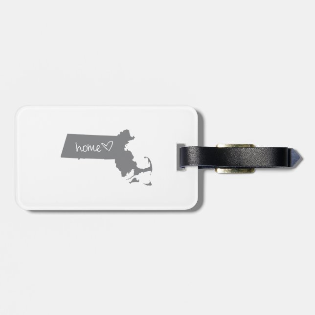 Home <3 Massachusetts Luggage Tag (Back Horizontal)
