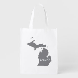 Home <3 Michigan Reusable Grocery Bag