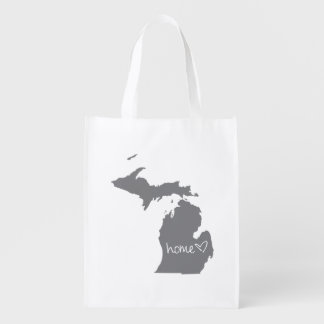 Home <3 Michigan Reusable Grocery Bag