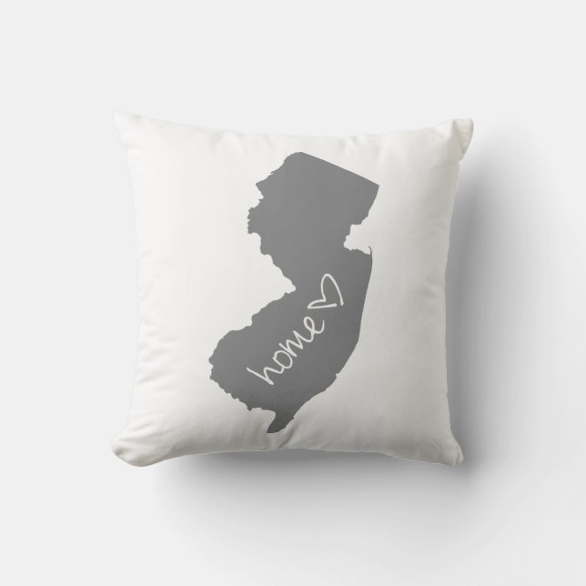 Home <3 New Jersey Throw Pillow (Front)