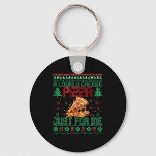 Home A Lovely Cheese Zza Just For Me Alone Christm Keychain