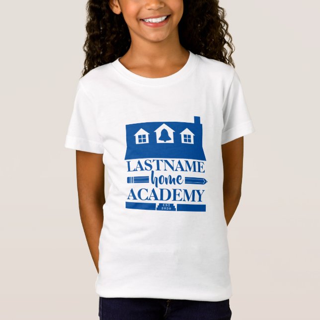 Home Academy Blue Homeschool House T-Shirt (Front)