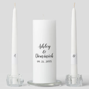 Home Accents Elegant Modern Bride & Groom Unity Candle Set