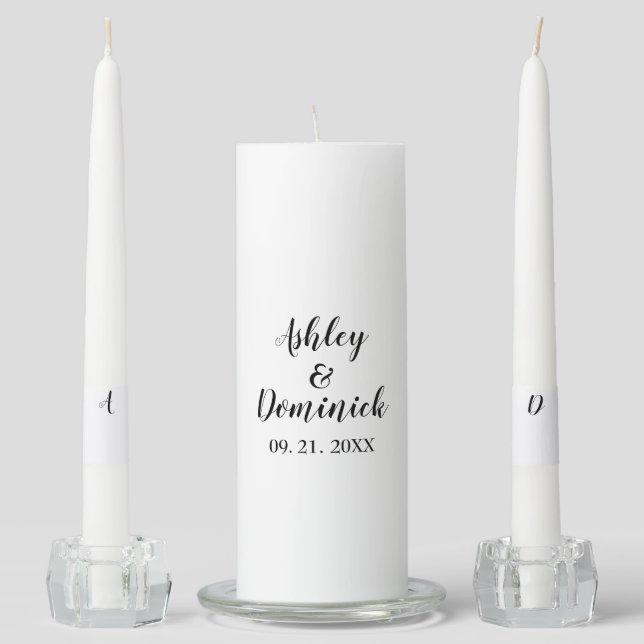 Home Accents | Elegant Modern Bride & Groom Unity Candle Set (Front)