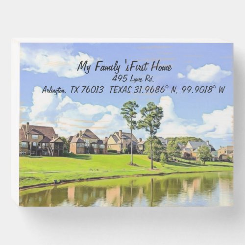 home address sign boardlake scenery lake houses