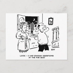 Home After the Pub Quiz Postcard