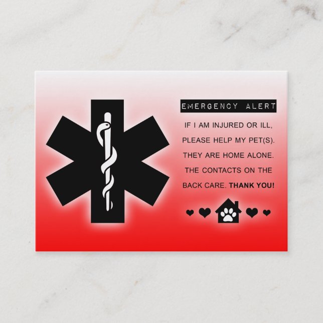 home alone pet business card (Front)