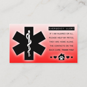 home alone pet business card