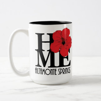 HOME Altamonte Springs Red Hibiscus 15oz Two-Tone Coffee Mug