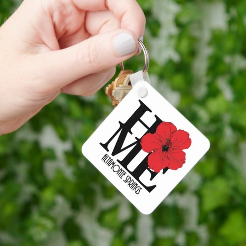 HOME Altamonte Springs Red Hibiscus  Keychain