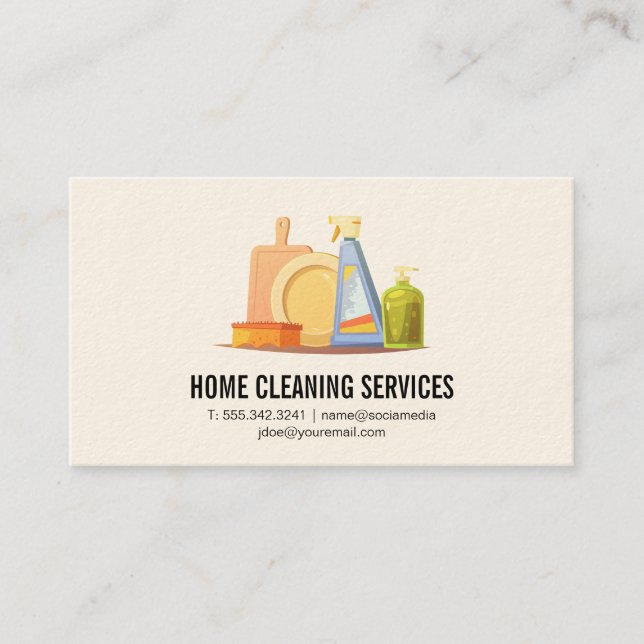 Home and Business Cleaning Business Card (Front)