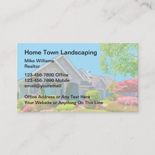 Home And Garden Landscaping Business Cards (Front)
