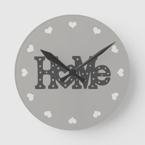 Home and Hearts Round Clock