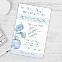 Home and Pet Sitting Cute Potted Plant