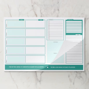 Home and School Weekly Persian Green Paper Pad