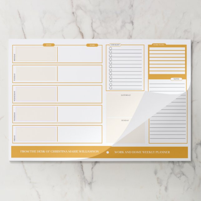 Home and School Weekly Yellow Paper Pad (Folded)