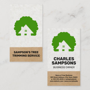 Home and Tree Logo Landscaping Business Card