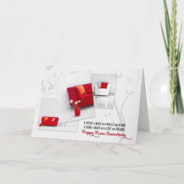 Home Anniversary from Real Estate Agent Modern Card (Front)