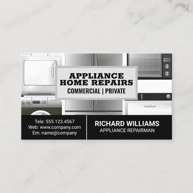 Home Appliances | Repair Technician Business Card (Front)