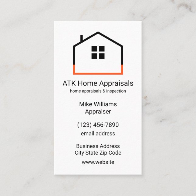 Home Appraiser And Inspections Business Card (Front)