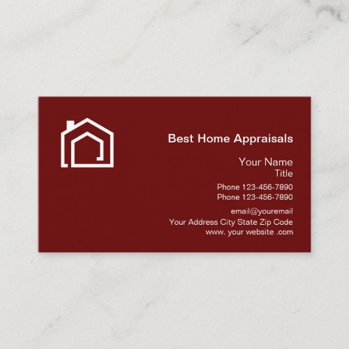 Home Appraisers Logo Template Red Business Cards