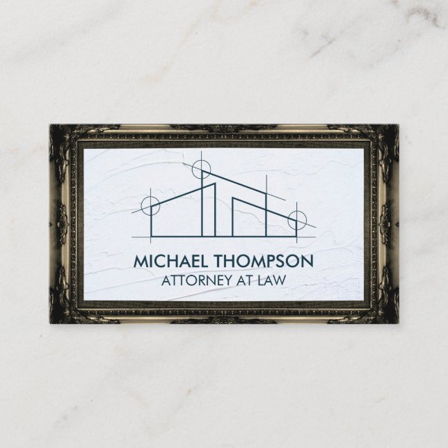 Home Architect Logo | Classic Gold Frame Business Card (Front)