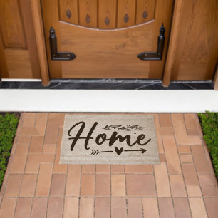 Home Arrow Heart Fiber Doormat