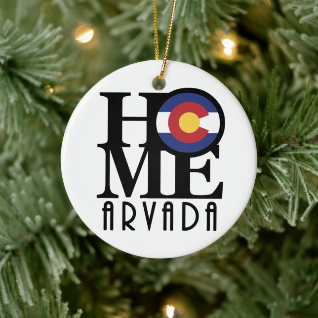 HOME Arvada Colorado Ceramic Ornament (Tree)