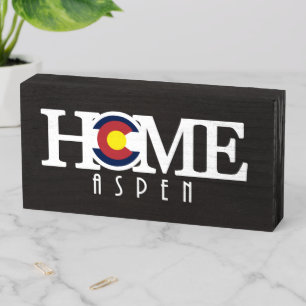 HOME Aspen Wooden Box Sign