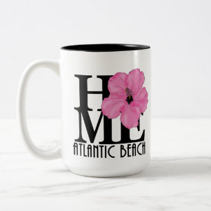 HOME Atlantic Beach 15oz pink hibiscus Two-Tone Coffee Mug