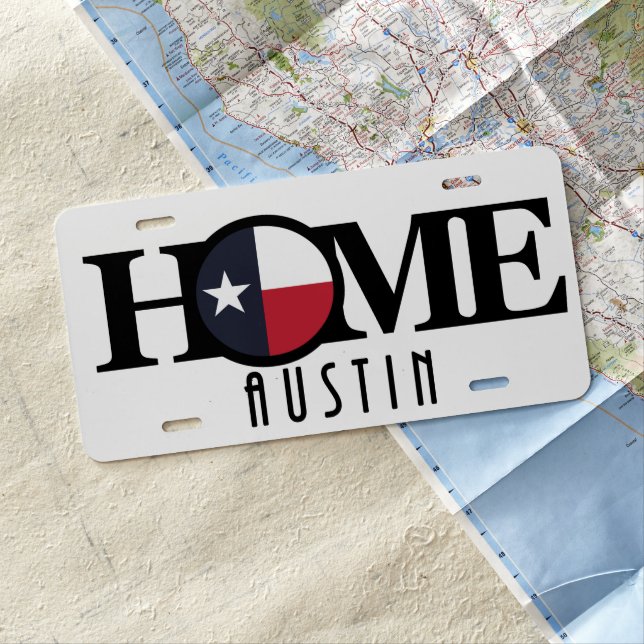 HOME Austin Texas License Plate (In Situ)