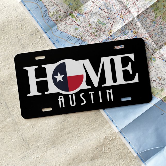 HOME Austin TX License Plate (In Situ)