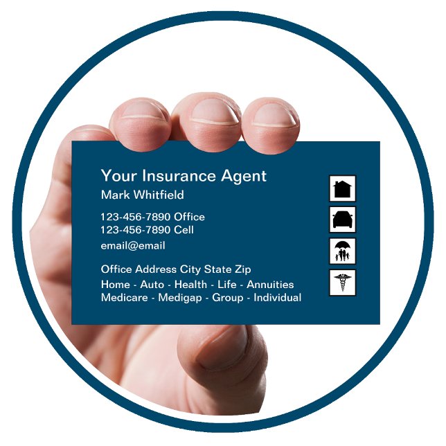 Home Auto Health Life Insurance Agent Business Car Card (Creator Uploaded)