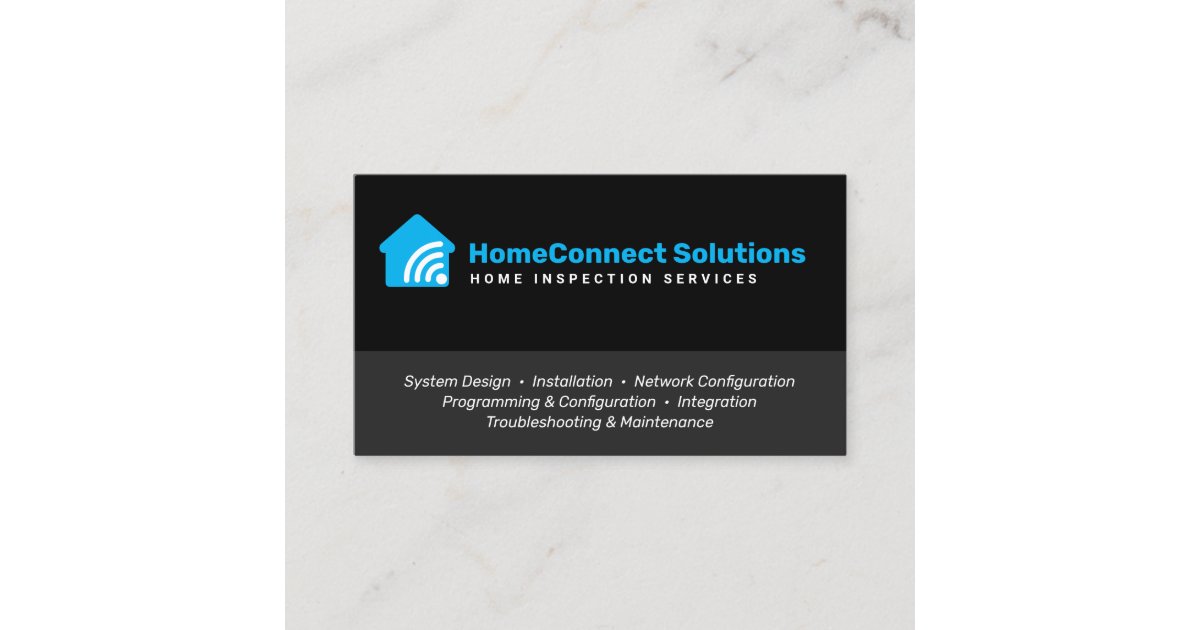 Home Automation Technician Black Business Card Zazzle