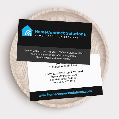 Home Automation Technician Black  Business Card