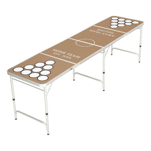Home & Away Team Rustic Wood Regulation Beer Pong Table (Angled)