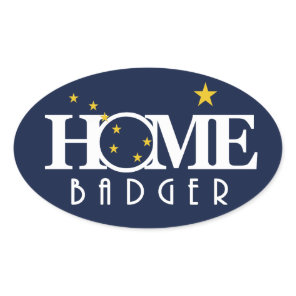 HOME Badger Alaska Oval Sticker