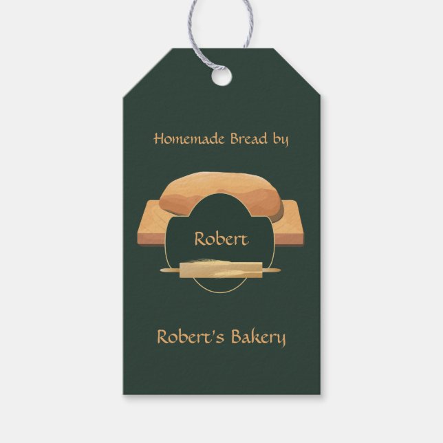 Home Baked Bread Bakery Icon Gift Tag (Front)