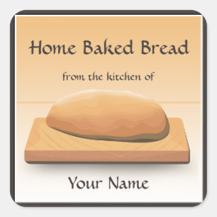 Home Baked Bread Label Sticker