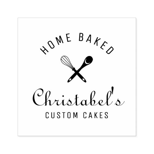 HOME BAKED  custom cakes bakery logo Rubber Stamp