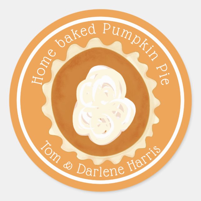 Home Baked Pumpkin Pie Sticker (Front)
