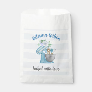Home Bakery Blue Flower Mixer Favor Bag