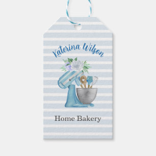 Home Bakery Blue Flower Mixer Gift Tags