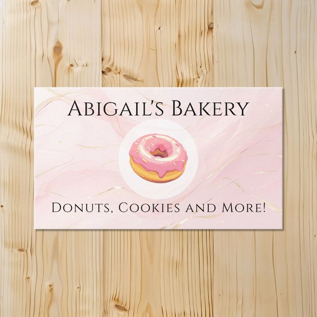 Home Bakery Donut Pink Frosting Baking Business Card (Creator Uploaded)