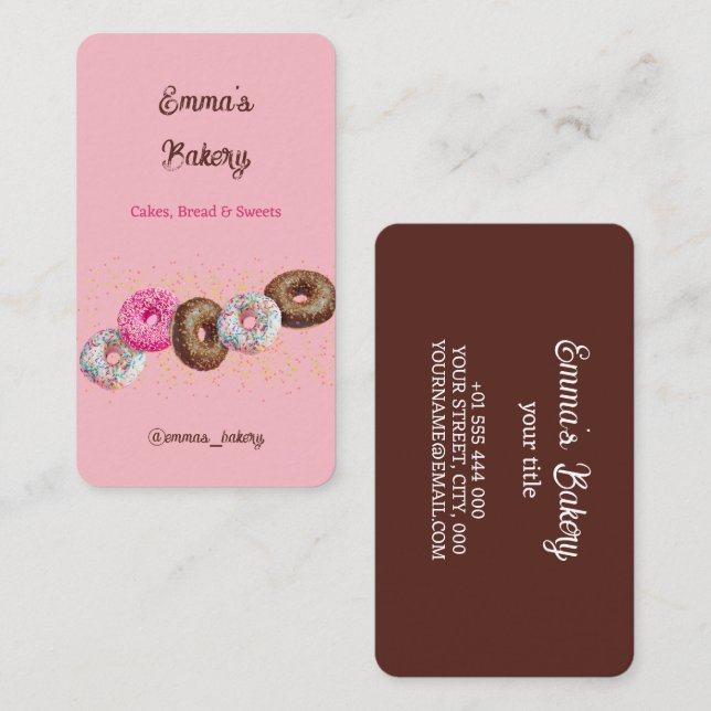 Home Bakery Donuts Business Card (Front/Back)