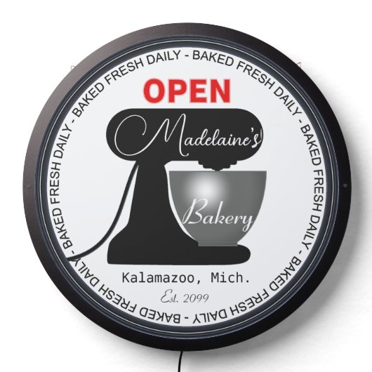 Home Bakery Mixer LED Sign (Lights Off)