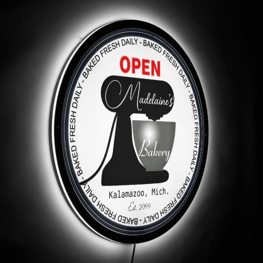 Home Bakery Mixer LED Sign (Angle)