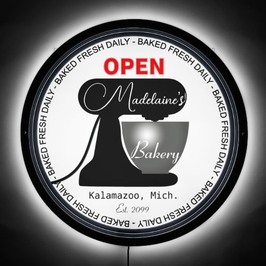 Home Bakery Mixer LED Sign (Front)