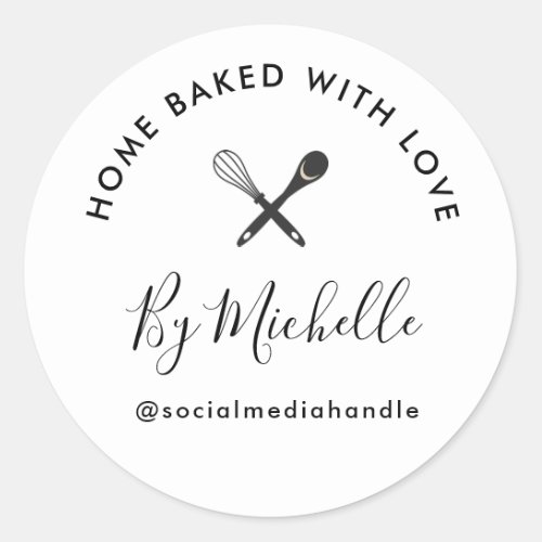 Home bakery personalized name  classic round sticker
