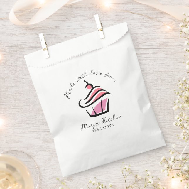 Home Bakery Pupcakes Small Business Favor Bag (Clipped)